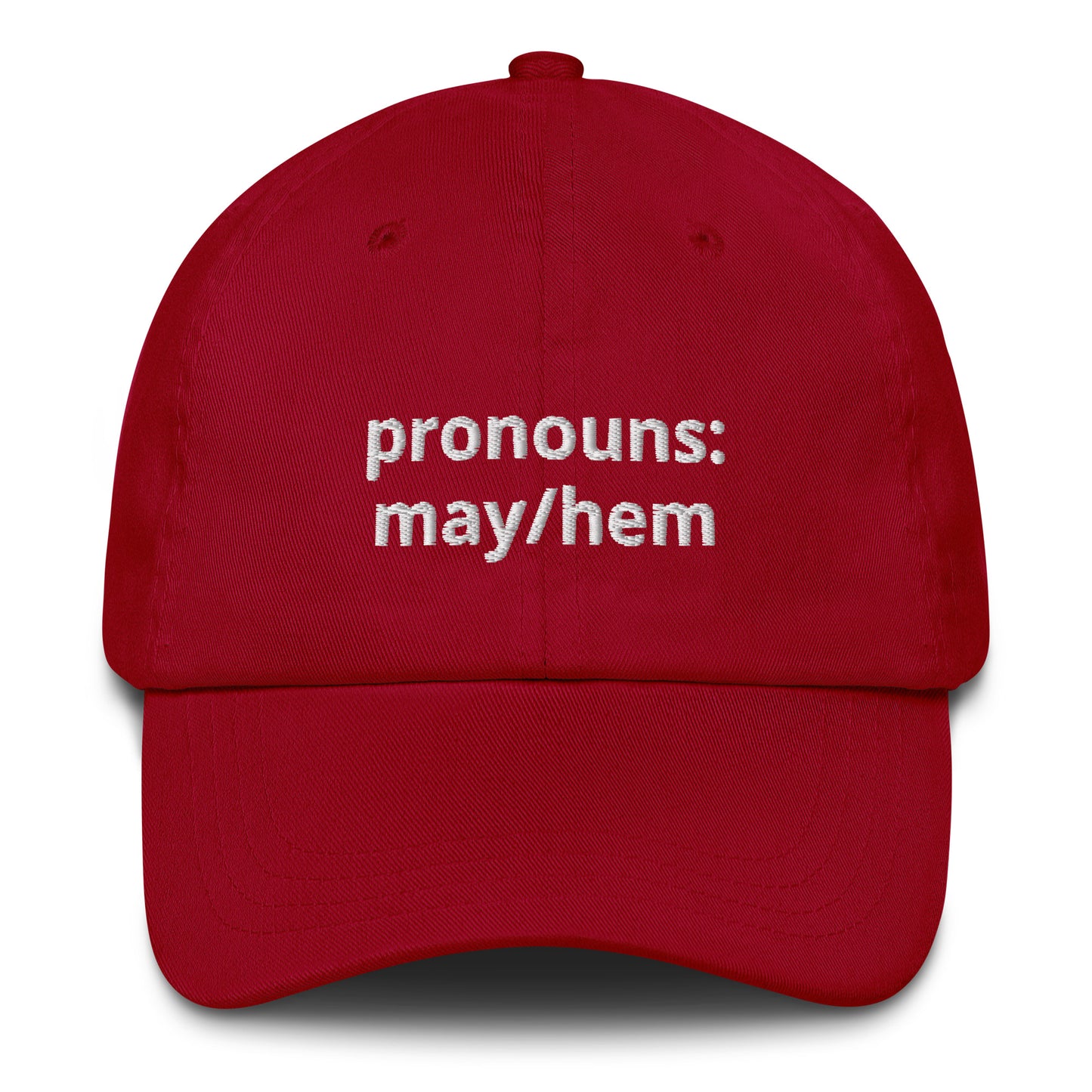 Pronouns: May/Hem Funny Baseball Hat