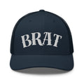 Brat Summer Edgy Tattoo Font Hat Trucker Cap White Font