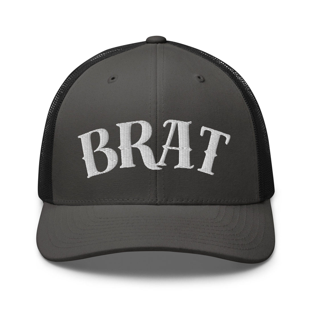 Brat Summer Edgy Tattoo Font Hat Trucker Cap White Font