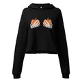 Spooky Pumpkin Boob Skeleton Hands Halloween Cropped Sweater