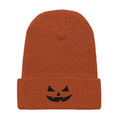 Jack o Lantern Spooky Pumpkin Honeycomb Waffle Beanie for Halloween - Different Faces!