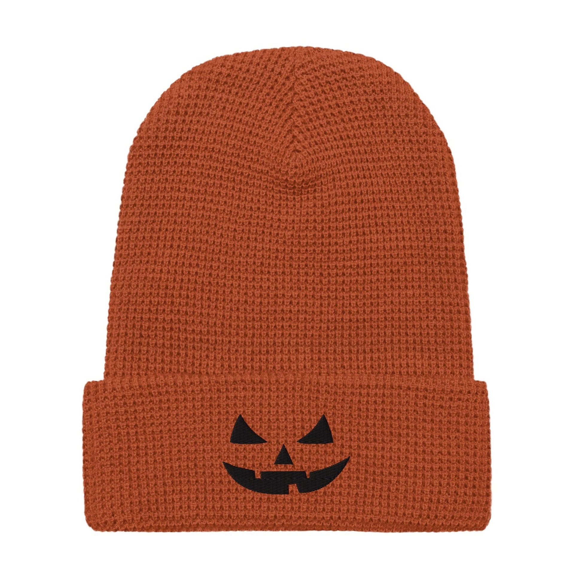 Jack o Lantern Spooky Pumpkin Honeycomb Waffle Beanie for Halloween - Different Faces!