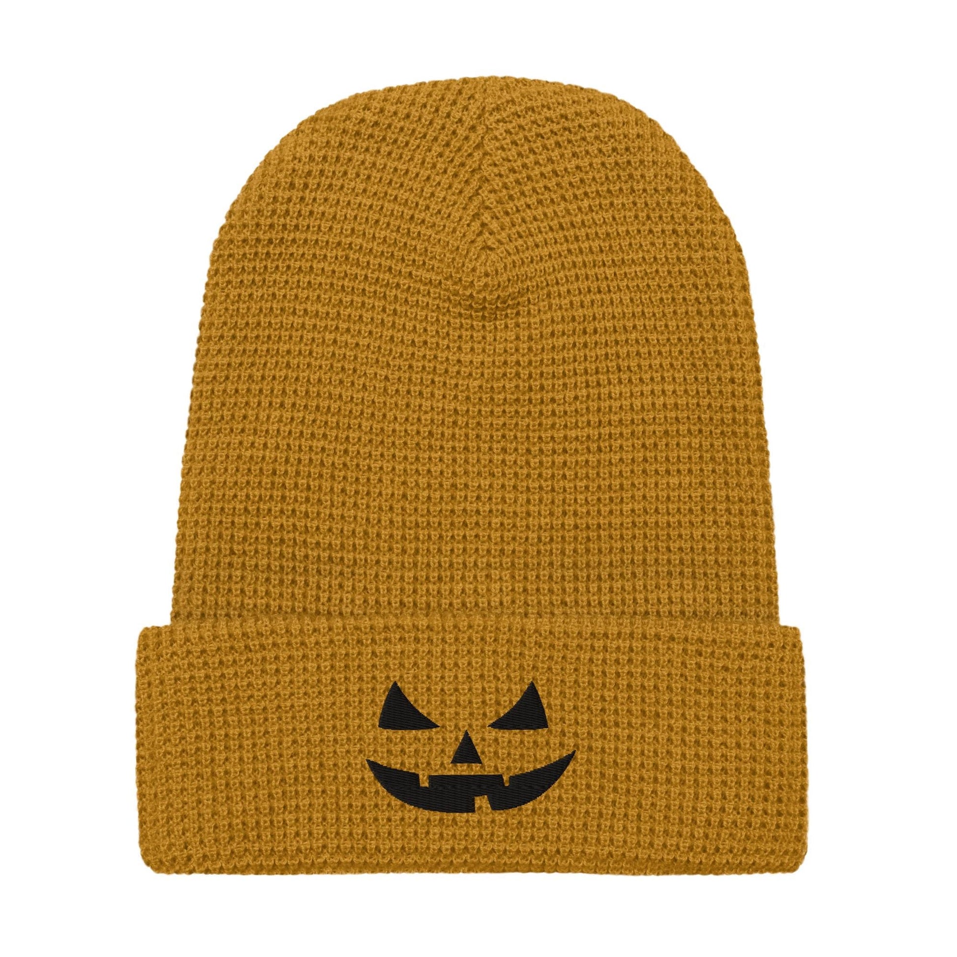 Jack o Lantern Spooky Pumpkin Honeycomb Waffle Beanie for Halloween - Different Faces!