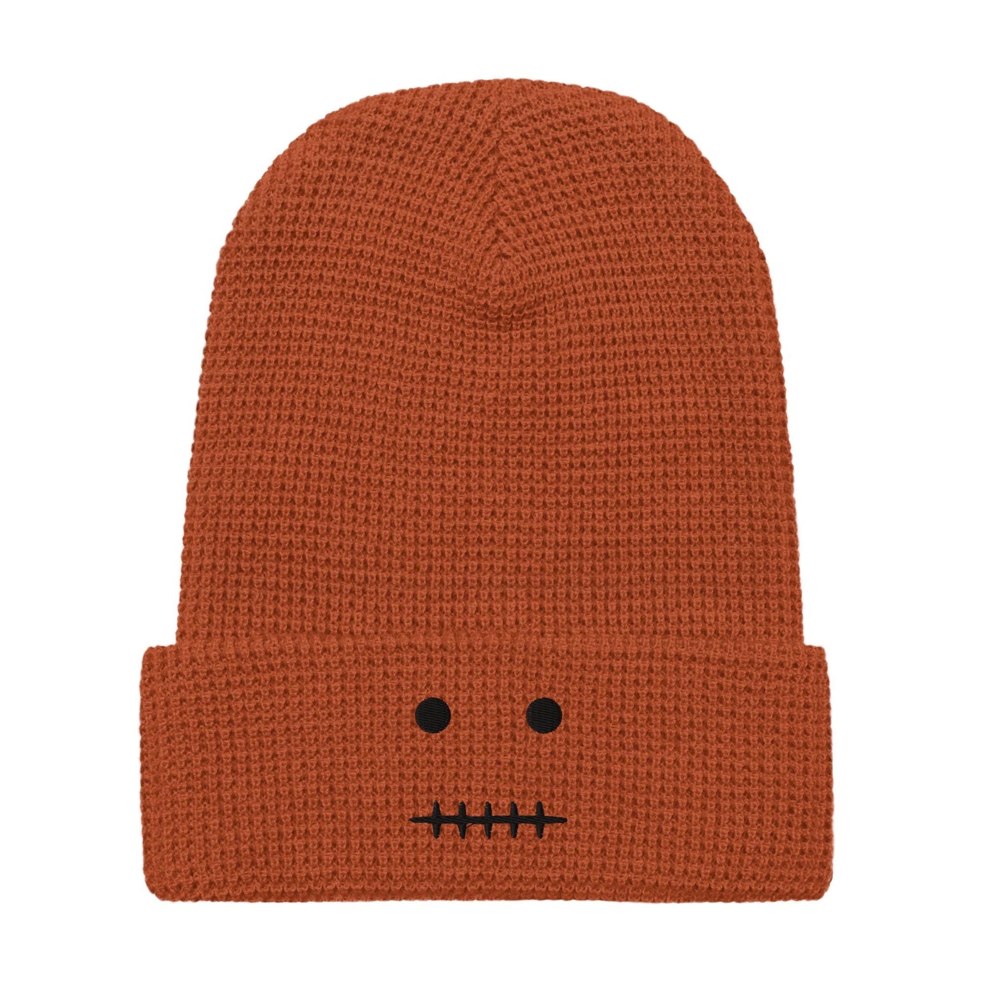 Jack o Lantern Spooky Pumpkin Honeycomb Waffle Beanie for Halloween - Different Faces!