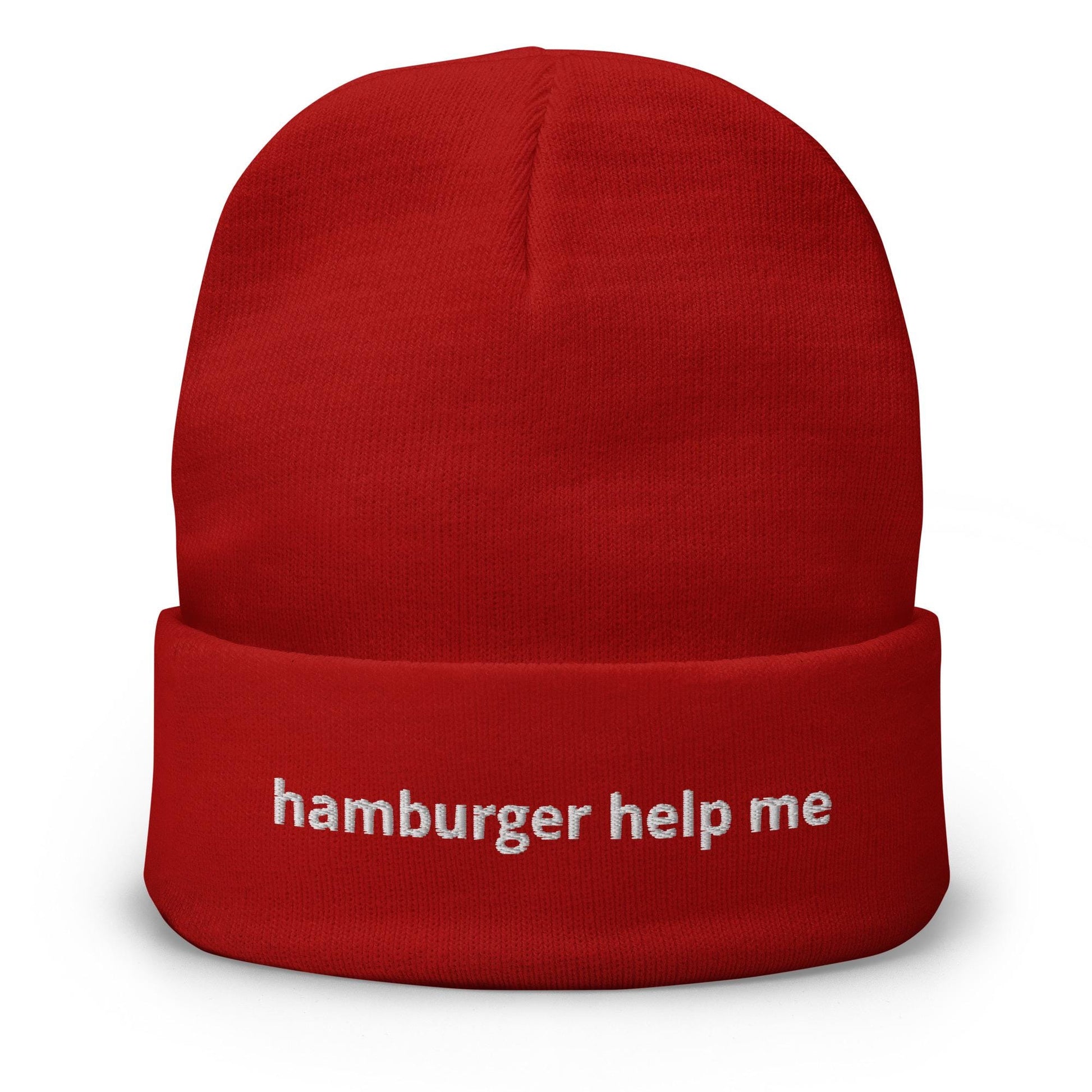 Hamburger Help Me Funny Warm Winter and Fall Beanie