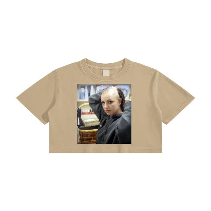 Brittany Spears Washed Out Crop Top Y2K Shirt Celebrity Tshirt Mental Health Awareness