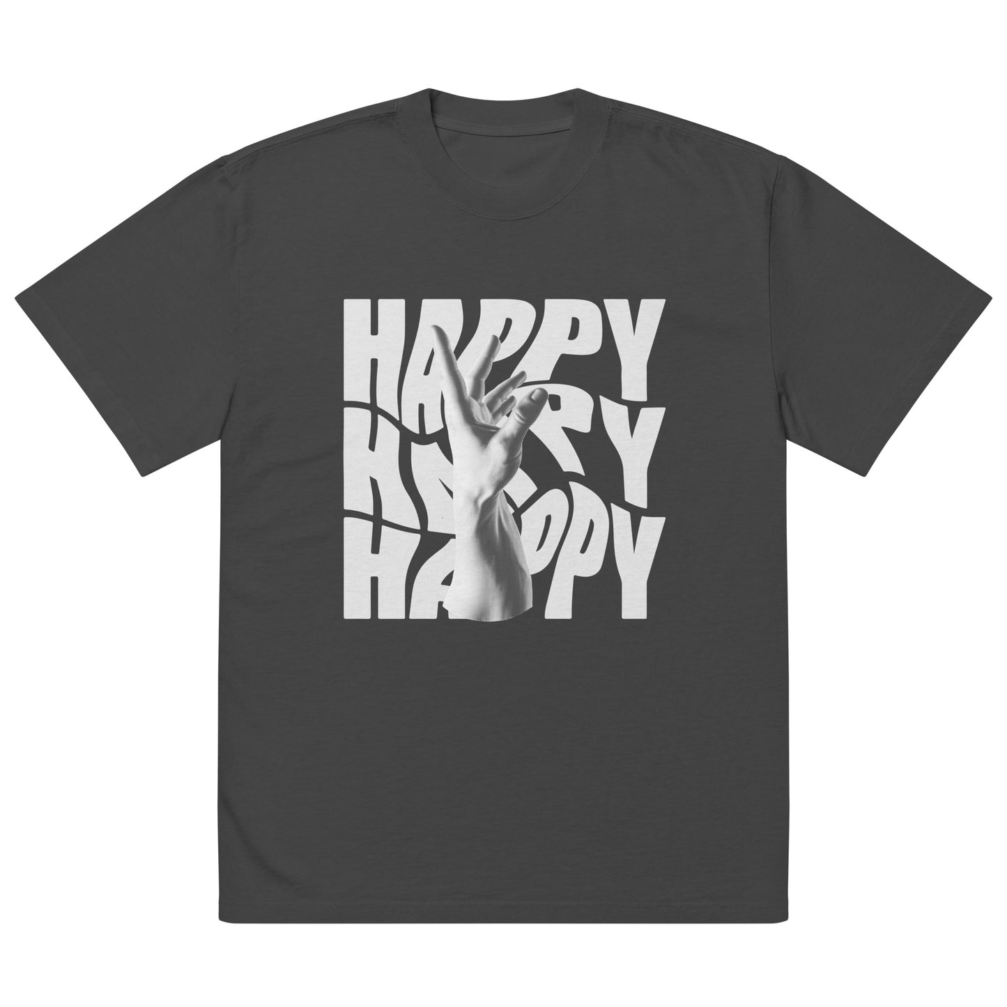 The Way Towards Happiness OVersized Faded T Shirt for Men and Women