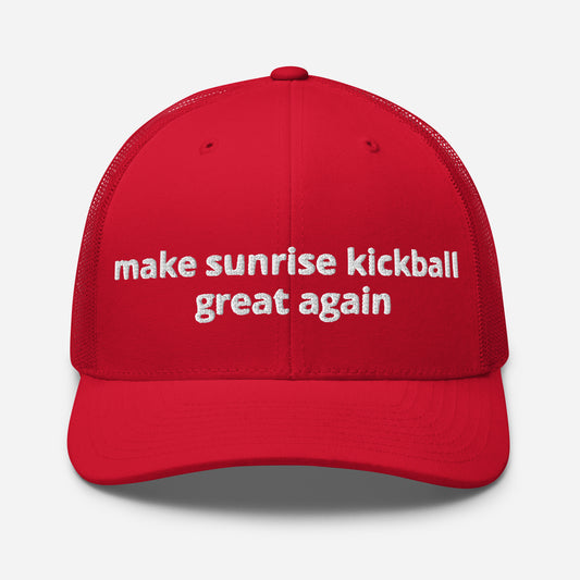 Make Sunrise Kickball Great Again Funny Embroidered Festival Hat