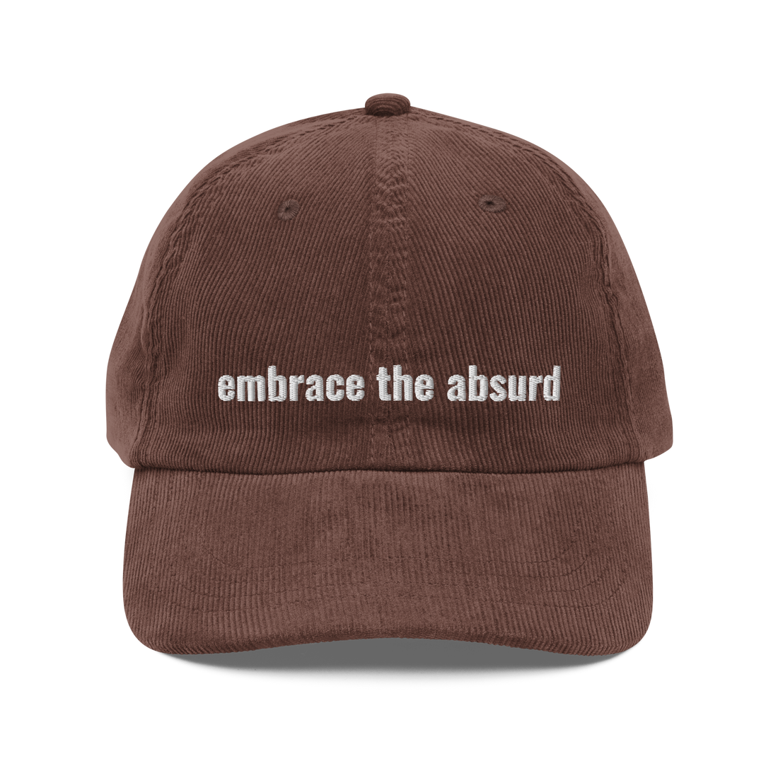 Absurd Embroidered Corduroy Hat