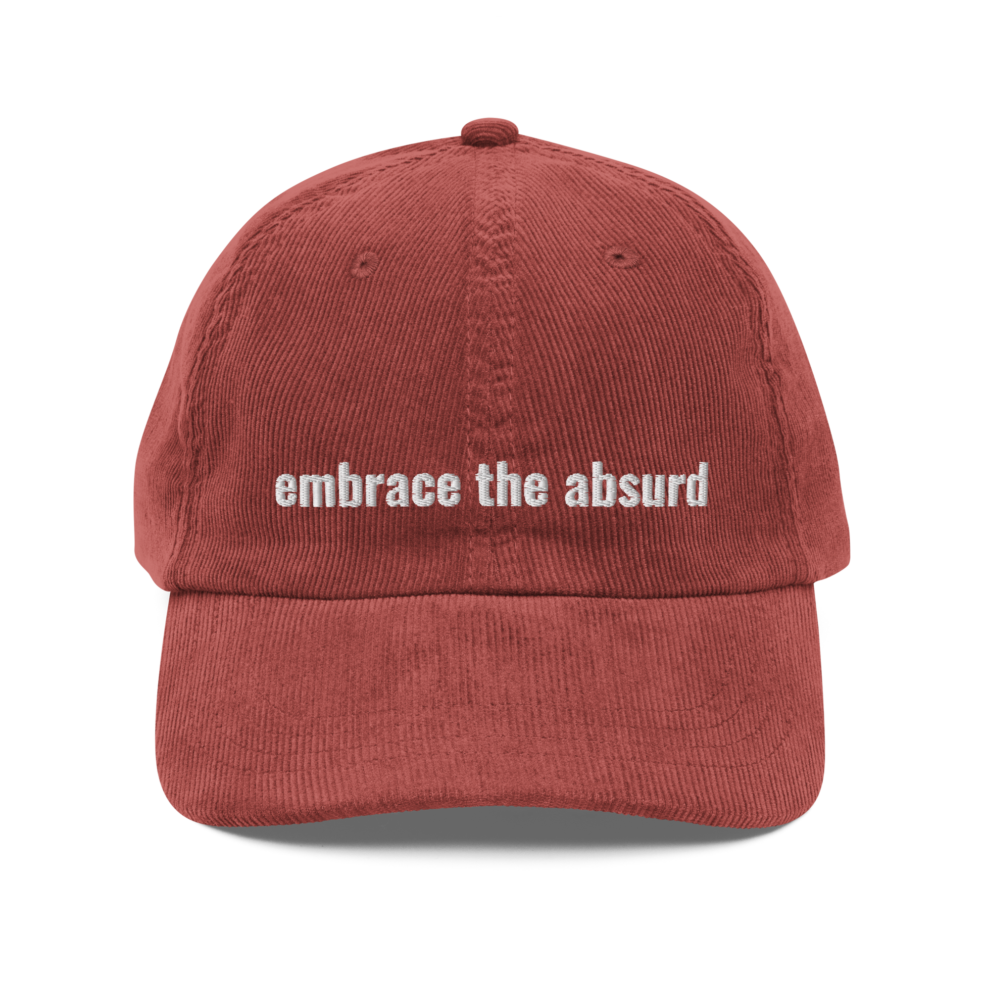Absurd Embroidered Corduroy Hat
