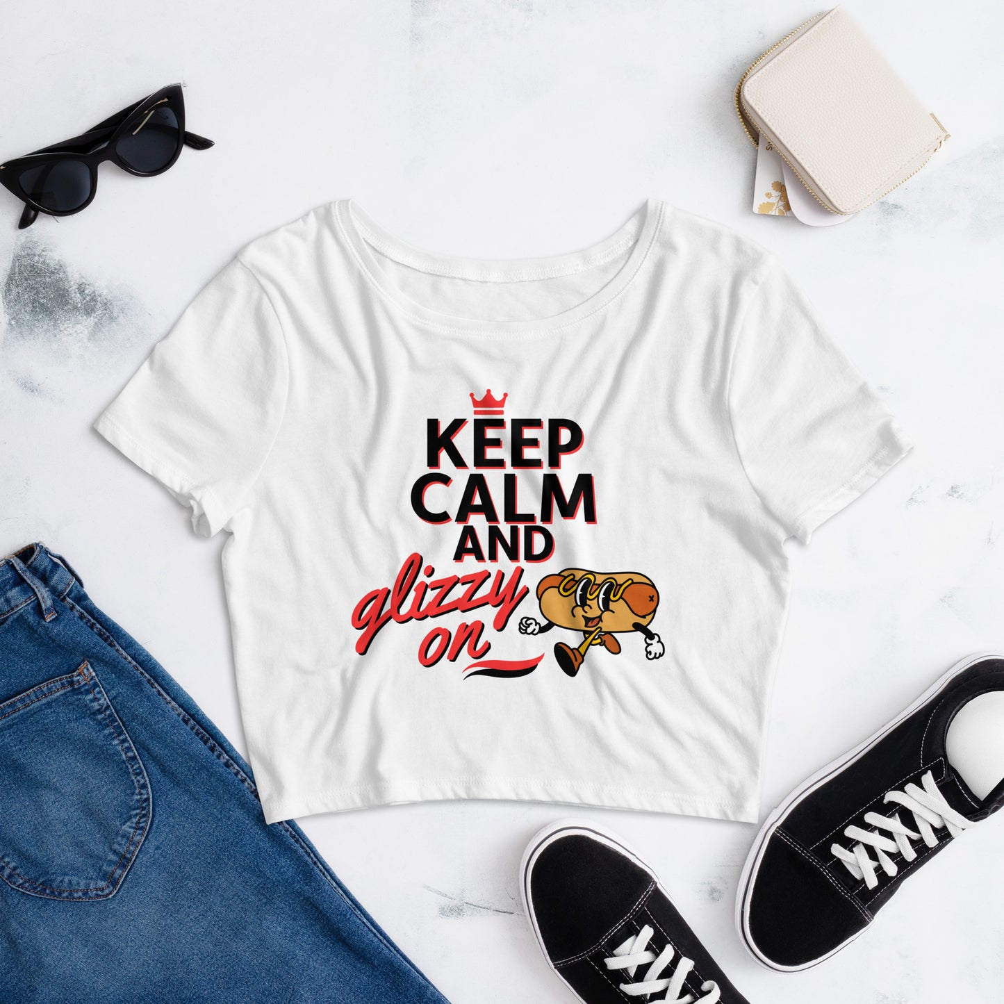 Keep Calm and Glizzy On Cropped Top