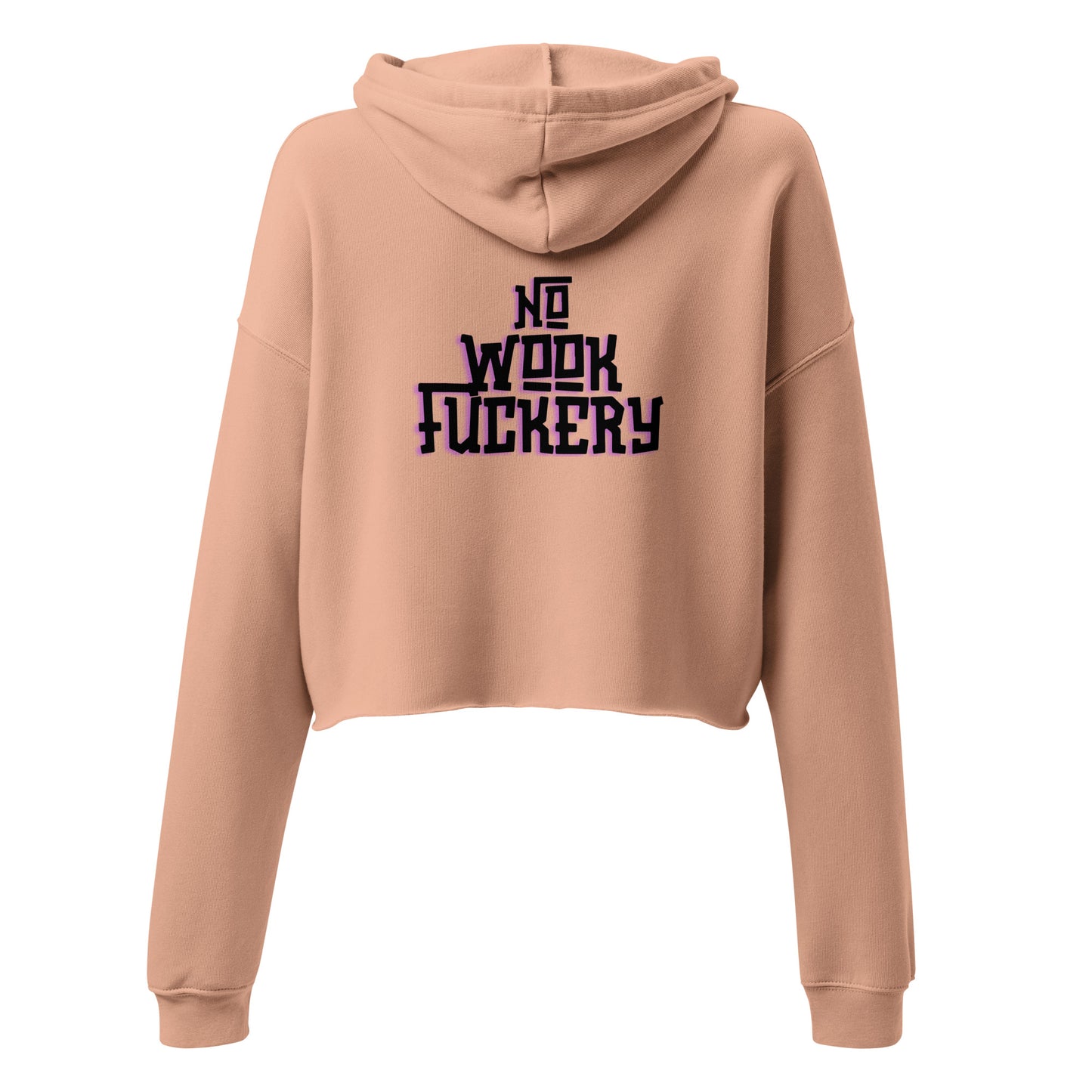 No Wook Fuckery Embrioded Cropped Hoodie